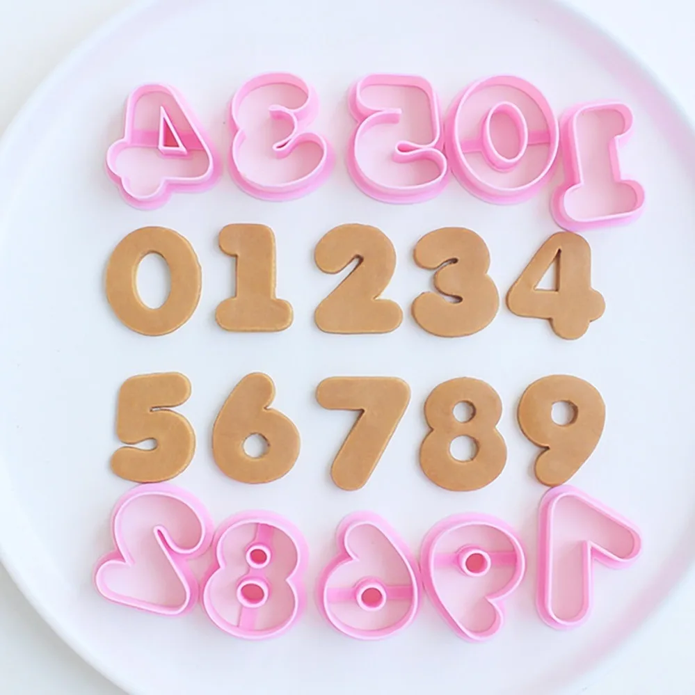 Numbers 0-9 Cookie Cutters Biscuit Mold Stamp Kitchen Baking Pastry Bakeware Dessert Baking Supplies