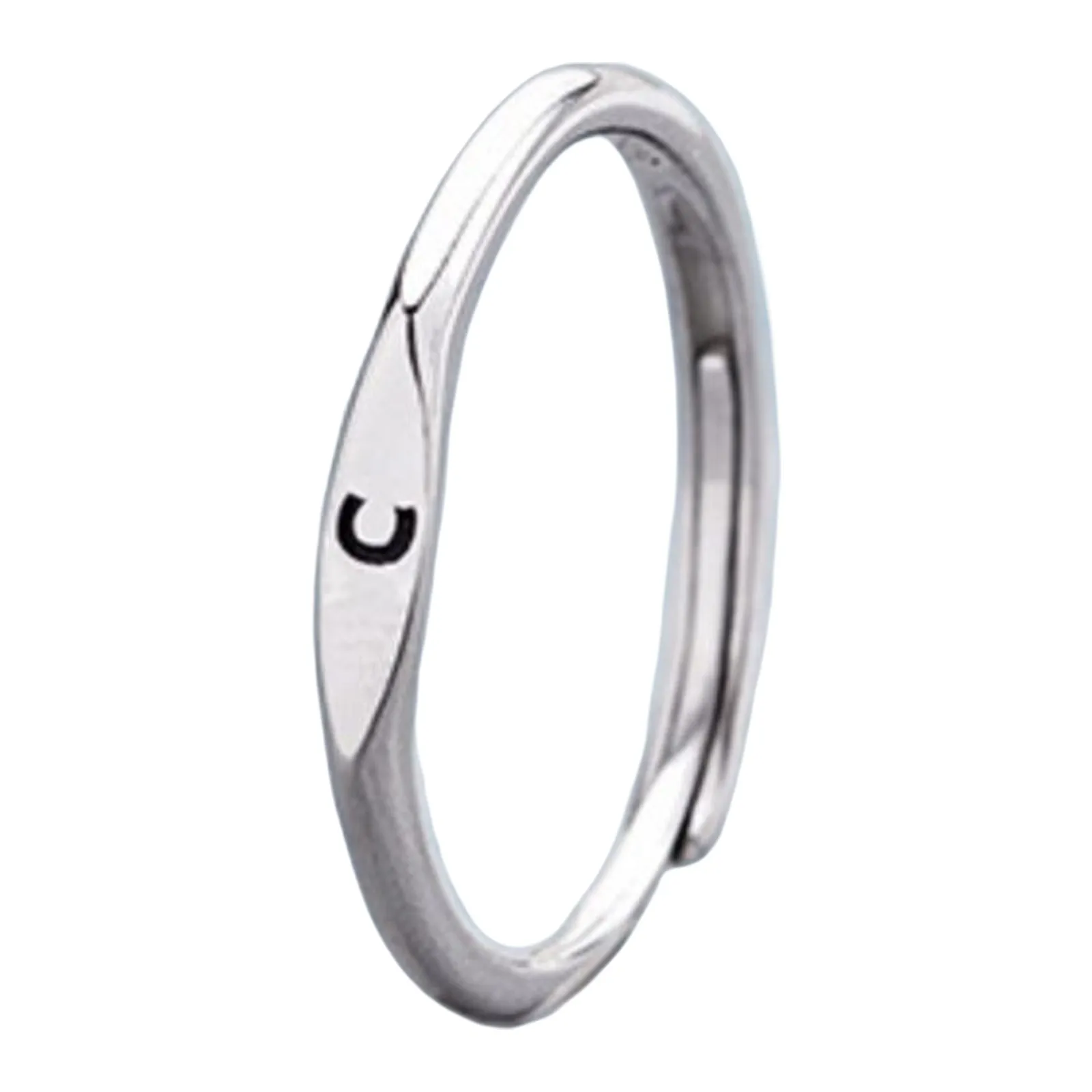 مجموعة خواتم للنساء مقاس 9 26 حرف خاتم ديكور خاتم طفيف أنيق وبساطة قابل للتعديل خاتم للنساء يمكن حلقة ريترو #3