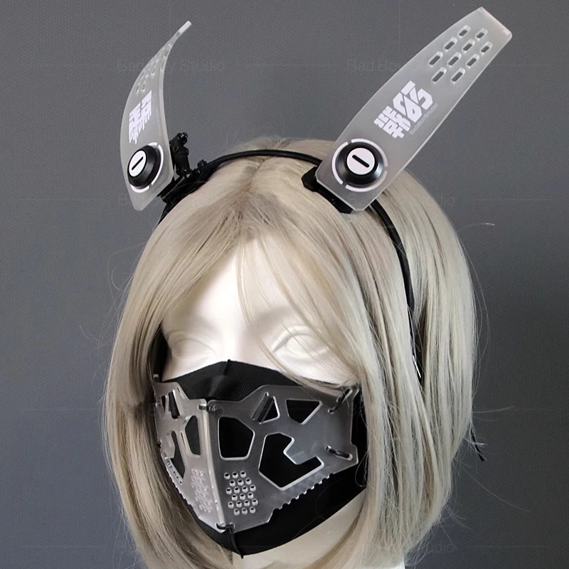 사이버 펑크 마스크 코스프레 기능성 기계 갑옷 귀 머리띠 중앙 타운 전술 03 공예 소품 음악 축제 액세서리