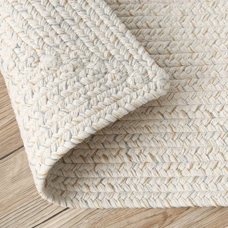 Minimalism Solid Color Carpet Home Soft Child Play Mat Nordic Modern Hand Woven Cotton Bedroom Living Room Rug Carpets Home