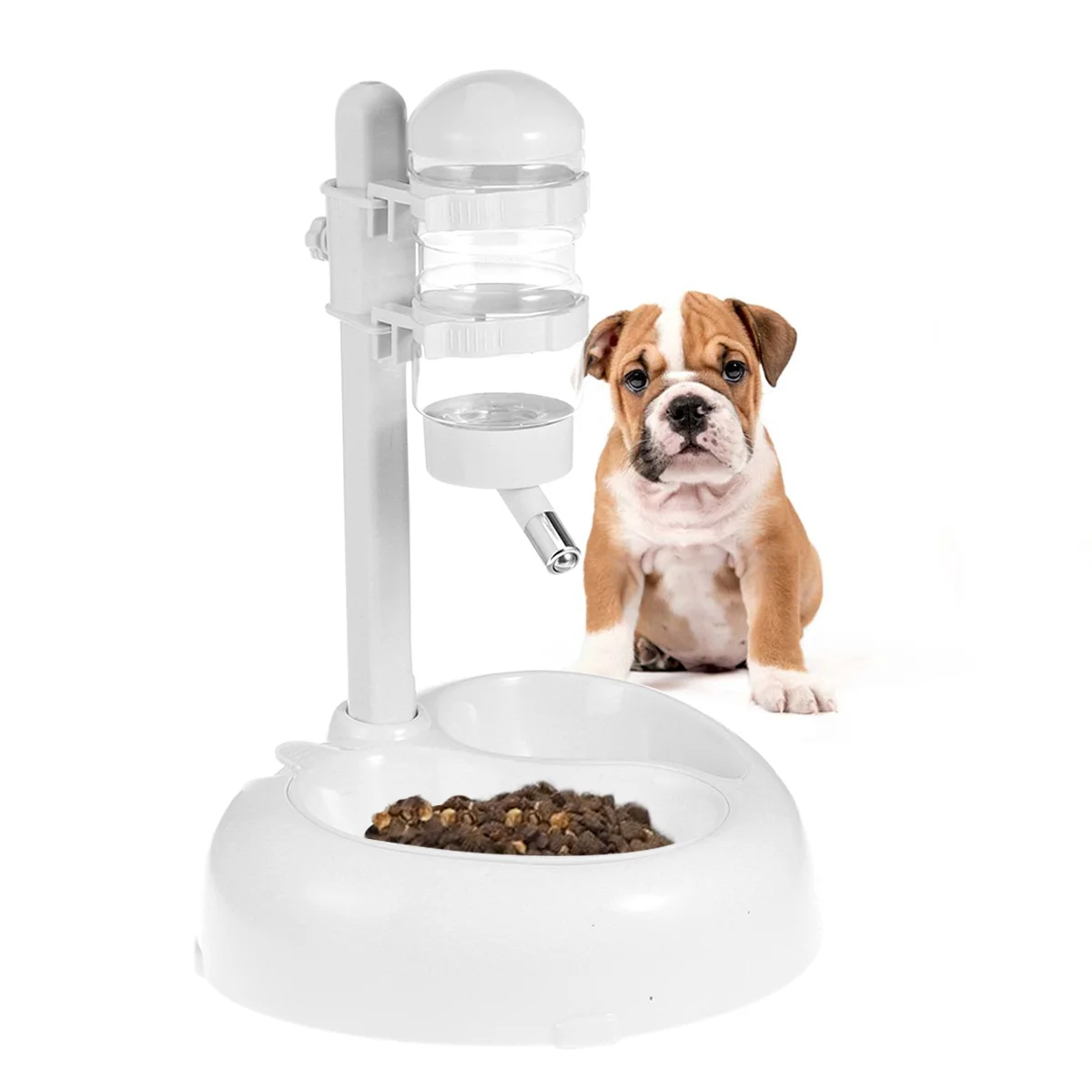 ペット用給水器 ペットボトル 犬 猫 健康 簡単に掃除できる 非湿潤口毛溝デザイン ホワイト ペット用品