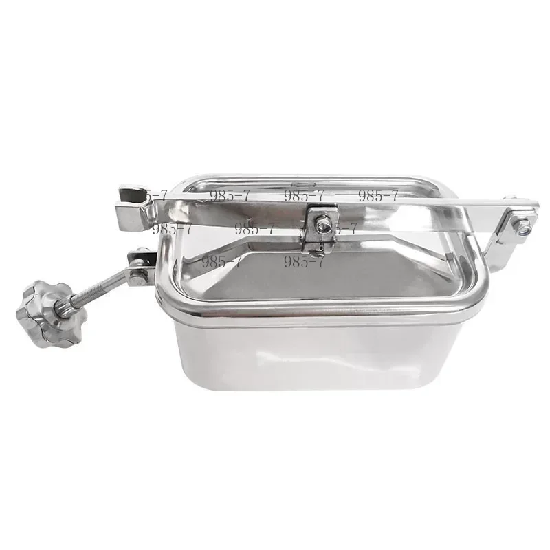 304 sanitary grade square hole feeding port normal pressure discharge port stainless steel manhole handhole cover