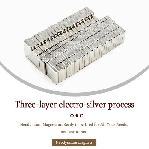 Imagen 2 del producto Imán de neodimio de bloque súper fuerte, imanes potentes N35, imán magnético permanente para refrigerador NdfeB, 5x5x5, 20x10x2, 20x10x5mm
