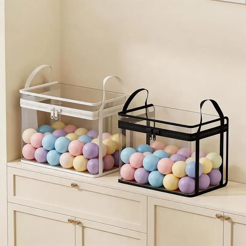 Book Storage Bag Transparent Visible With Zipper Handle Organizer Bag Multifunctional Dustproof Large Capacity Moisture