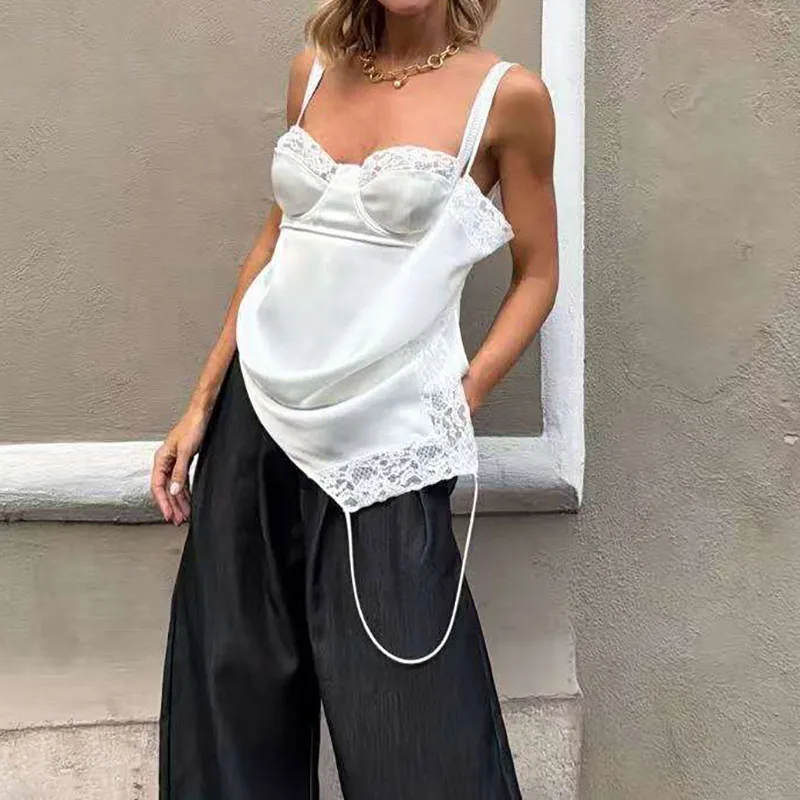 2026, New Arrival, Women's Strapless Tank Top, Lace-Panel Top, Fashionable and Sexy Commuter Top, High Quality, Bra, Y2K