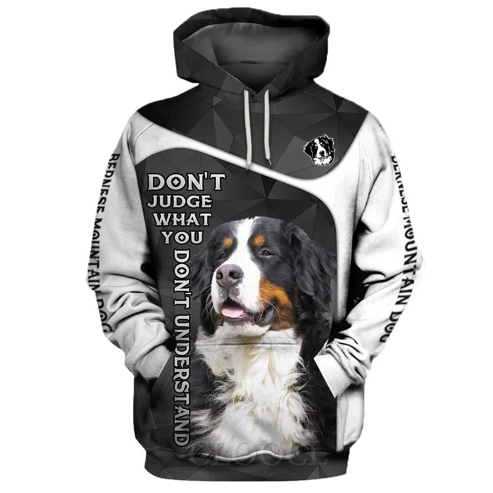 HX Border Collie Hoodies 3D Graphic Don't Judge Animals Hoodie Pets Dogs Pocket Tops Casual Pullovers Men Clothing