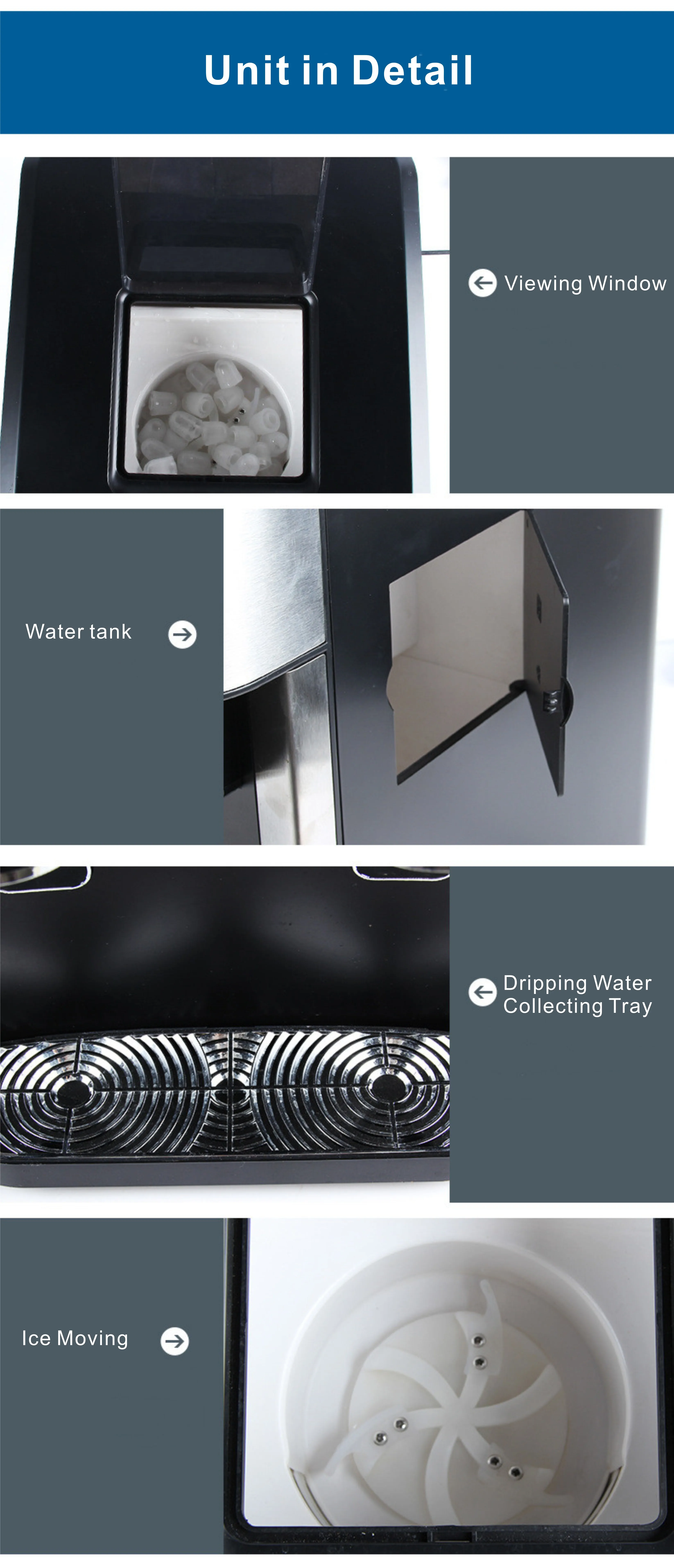 15-18kgs Household Table Top Ice Making Machine Dispenser with Bullet,crushed Ice and Cold Water Ice Maker - view 3