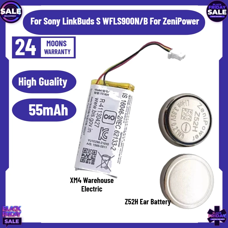 

Z52H 731834 Battery For Sony LinkBuds S WFLS900N/B Truly Wireless Earbud Headphones Charging Case For ZeniPower