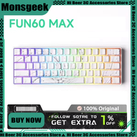 Monsgeek FUN60 61 Keys Magnetic Switch Tri Mode Keyboard Bluetooth Wireless Customized Keyboard Pc Game Accessories Gamer Gifts