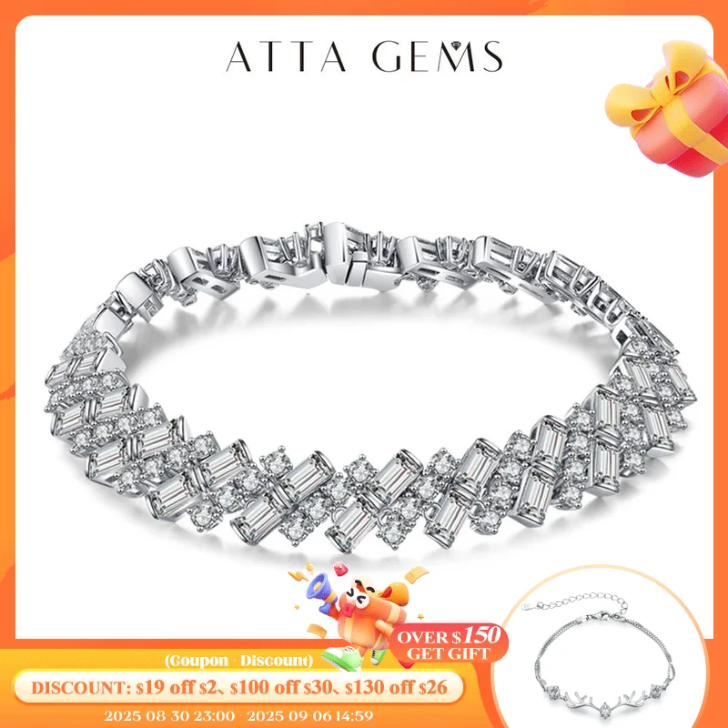 

ATTAGEMS браслет из муассанита с argent, стерлинговое серебро 925 пробы, женский браслет с бриллиантами, 5*3 мм, браслет из глаз для женщин, роскошные ювелирные изделия
