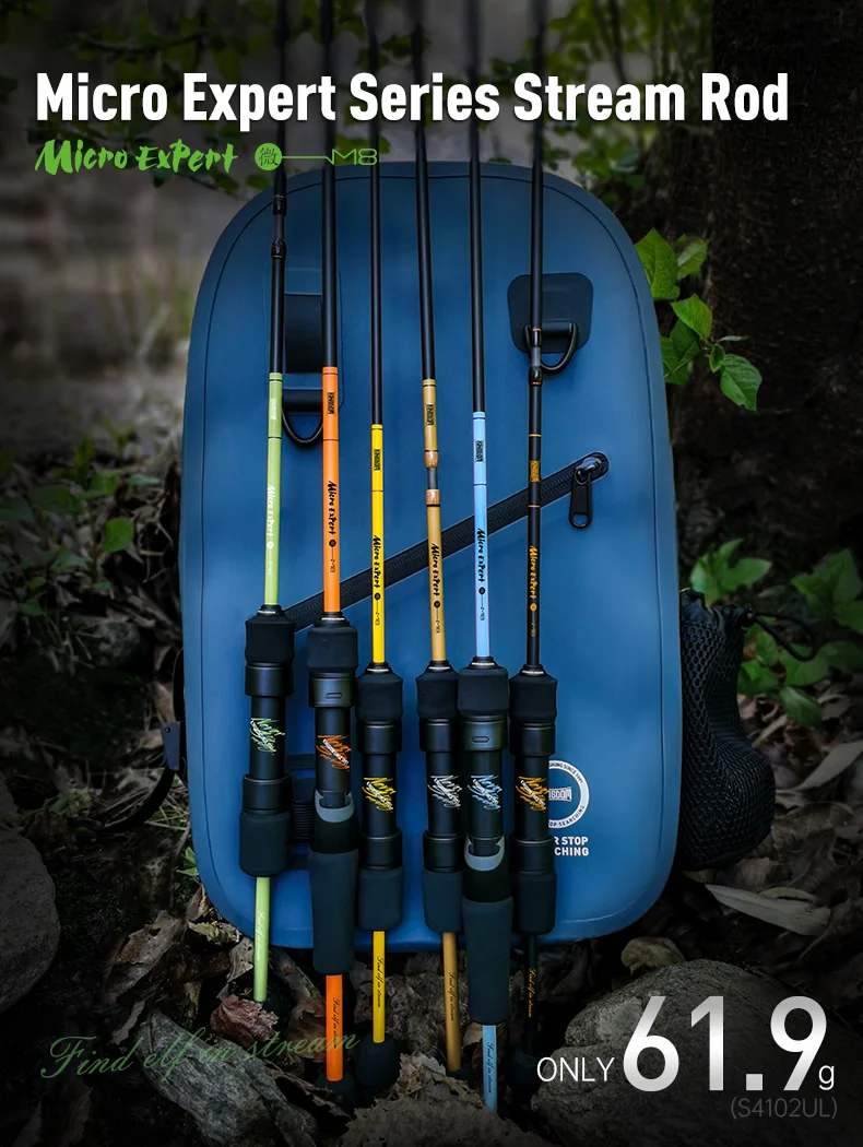 Kingdom Micro Expert Stream Angelrute 1,49 m 1,5 m 1,65 m 1,8 m Ultraleichte MF Action FUJI A 24 + 30T Carbon Fiber Stream Reiserute – Detail 2
