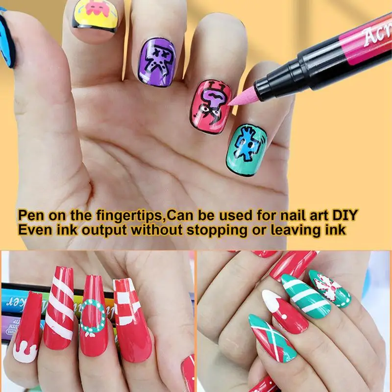 Rotuladores de pintura acrílica para niños, Kit de rotuladores de pintura acrílica portátil, 12 colores