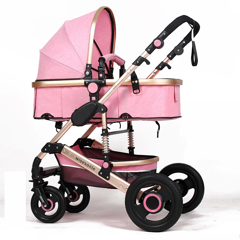 Light-Weight Flax Series Stroller With Zipper Dismounting Awning/Pink Baby Trolley Baby Supplies & Products