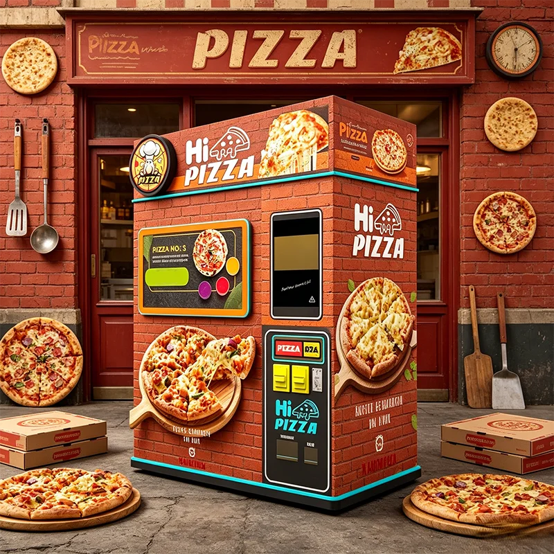 Fully Automatic Pizza Vending Machine 12 Inch 2 Toppings 3 Minute Fast Cooking
