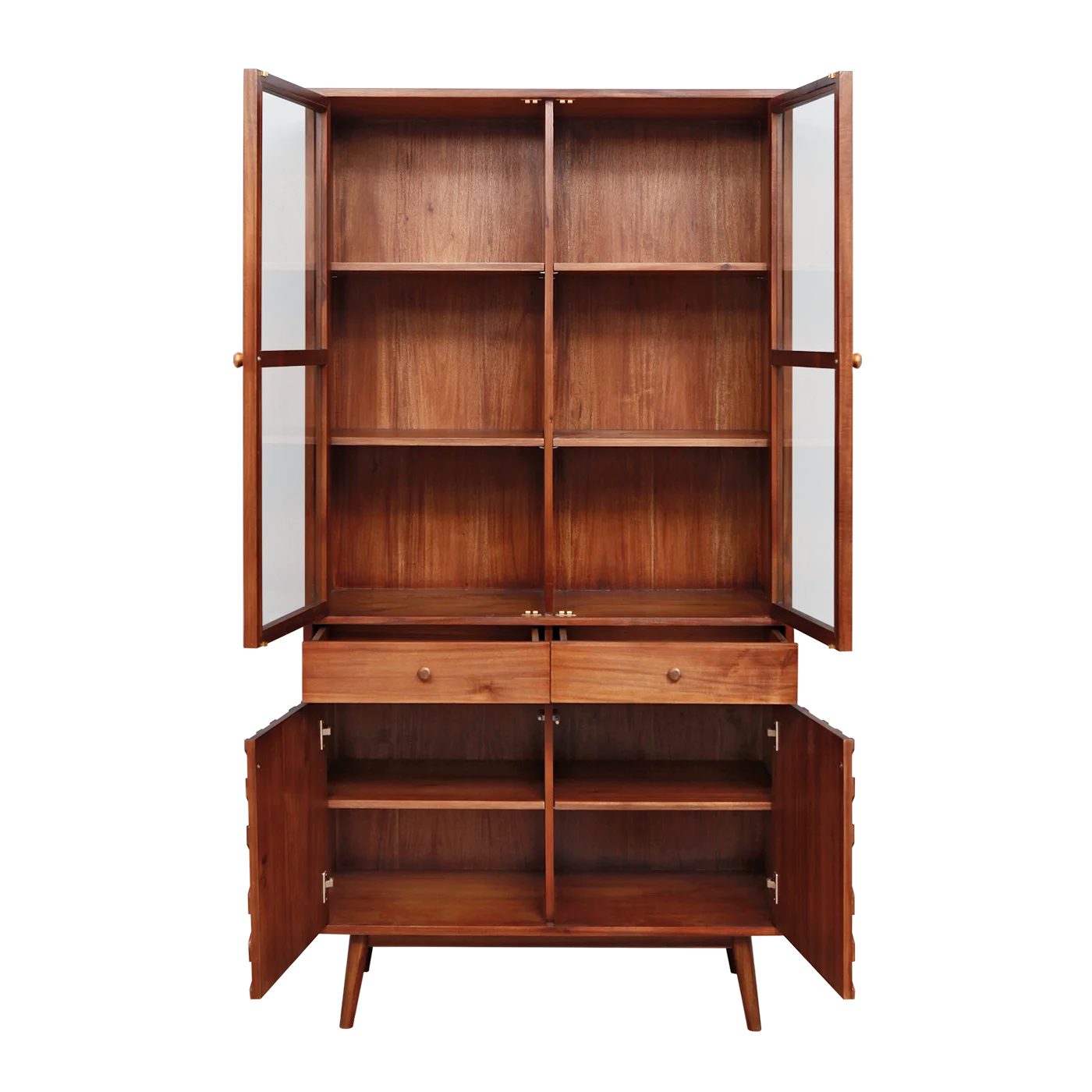 Z DU'S Modern Solid Wood Cabinet With Multiple Doors And 2 Drawers, Featuring Extra-large Storage Capacity.Z