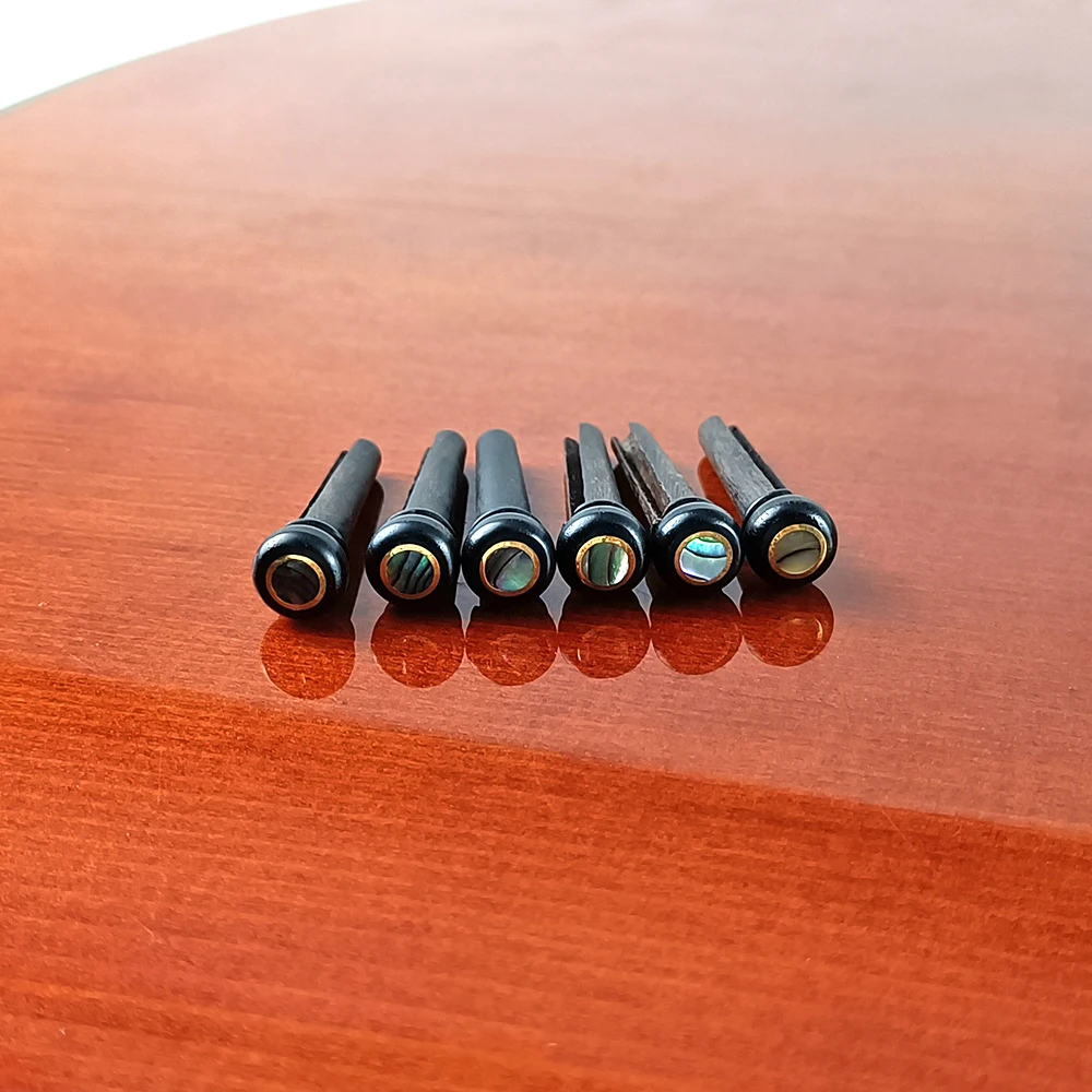 Acoustic Guitar Bridge Pins of Various Styles 6pcs , Cow Bone/Ebony Wood Guitar Fixed String Nails