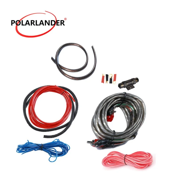 

Комплект автомобильной аудиопроводки 1500 Вт, 4GA/8GA — кабель питания длиной 5 м, провод динамика, 6 м, держатель предохранителя 60 А, RCA/провод управления, разделенная ткань, трубка