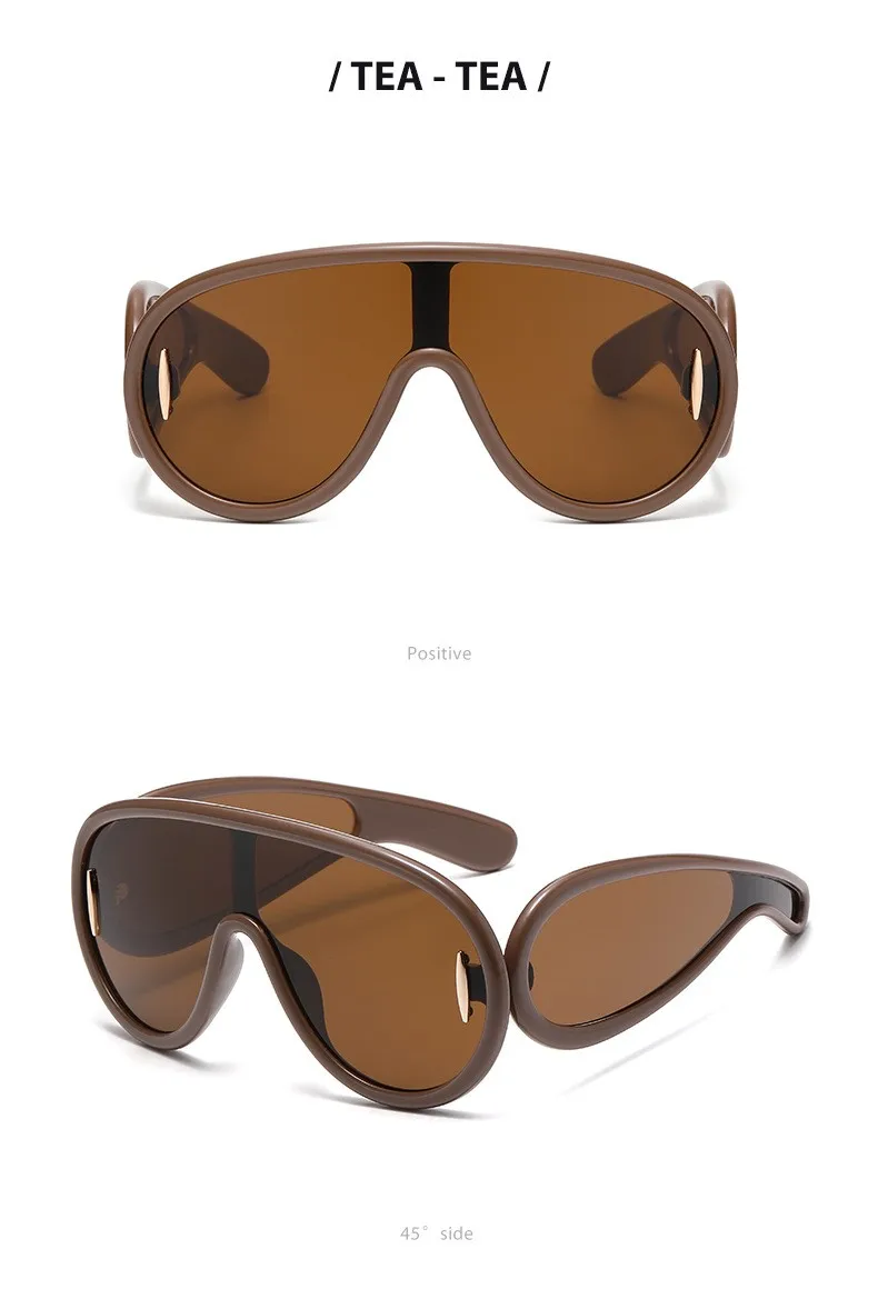 Integrierte Brille, Sonnenbrille, großes Gesicht, Sonnenbrille für Männer und Frauen, modische Krötenbrille, Sonnenbrille 3950 – Detail 14