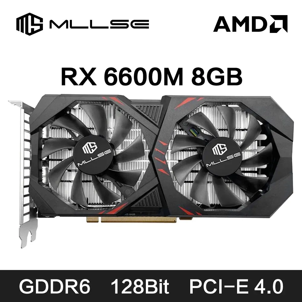 MLLSE AMD RX 6600M 8GB Graphics Card GDDR6 128Bit PCI-E 4.0×8 8Pin Radeon GPU Rx 6600M Desktop Gaming Video Card Placa De Video