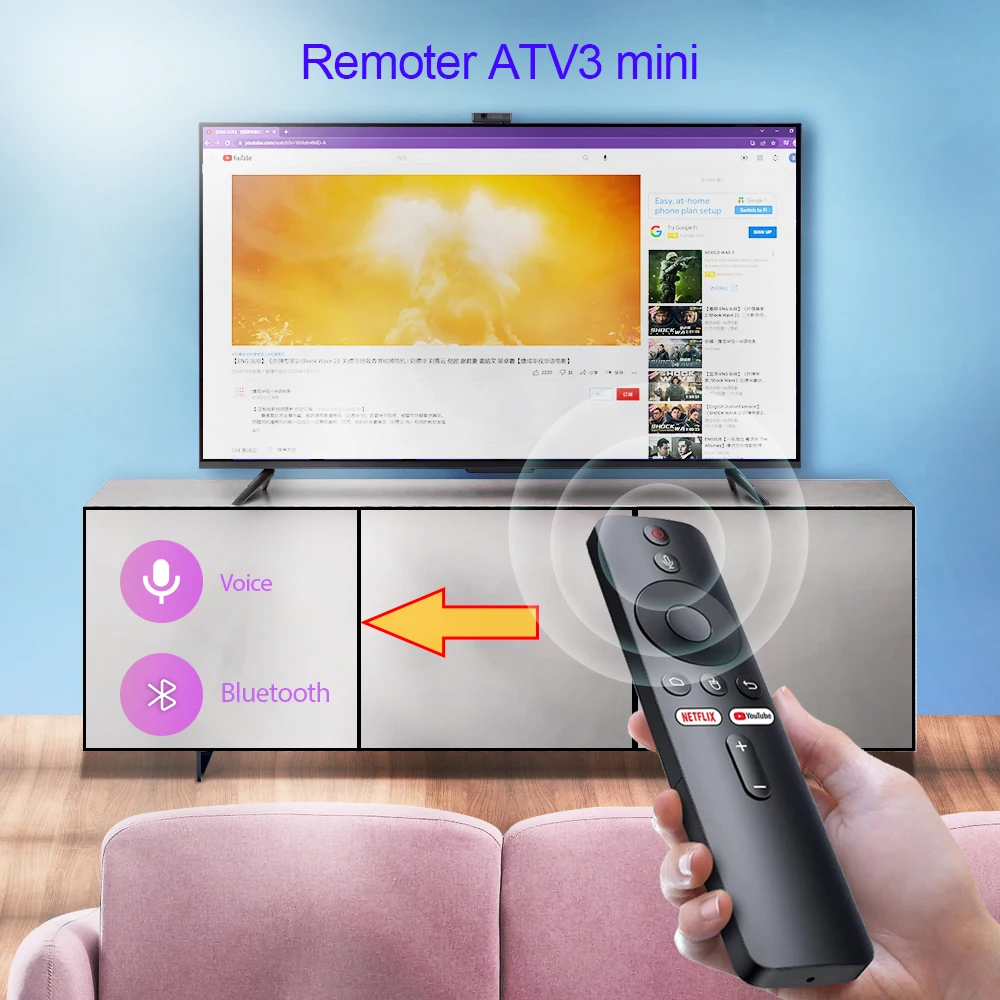 Boxput 리모컨, 미니 음성 에어 마우스, BT 무선 리모컨, BLE 제어, Q5 스마트 TVbox Q3 안드로이드 TV 스틱, ATV3