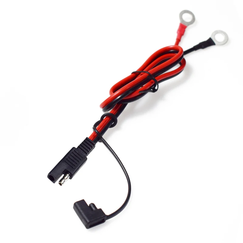 Battery Charging Cable Ring Terminal Wiring Harness 2-Pin Quick Disconnect Plug SAE Battery Extension Cable 60CM 14AWG