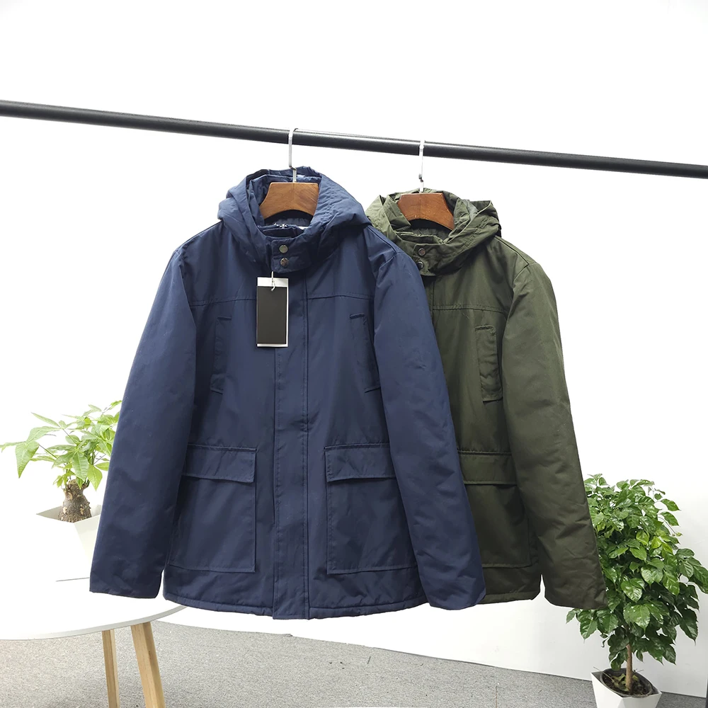 

Men's Faionable Hooded Workwear Cotton Jaet Warmth Windproof Autumn Winter New Sle Casual Comfortable Zipper Closure Coat