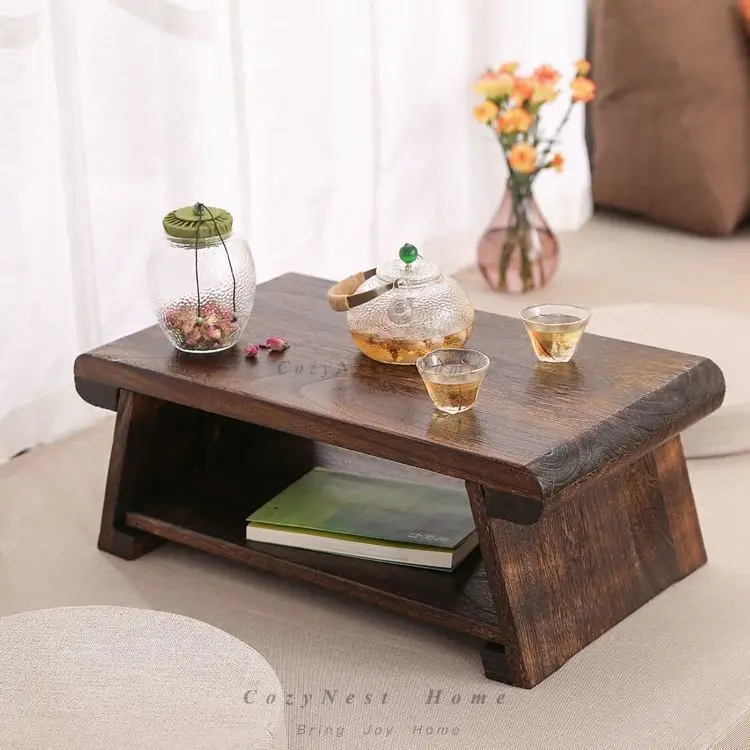 For solid wood tatami small coffee table bay window table fold window sill desk collapse rice tea table tea