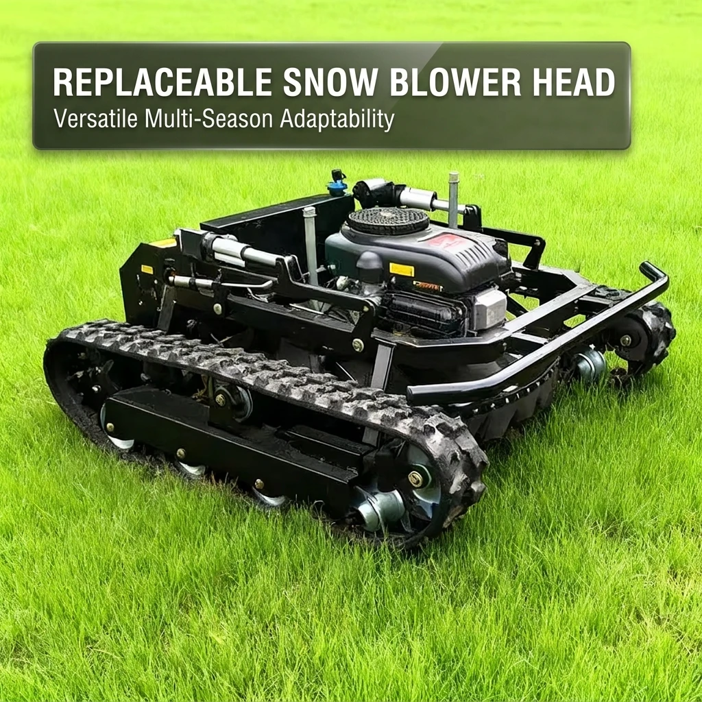 Portable Remote Control Diesel Tracked Lawn Mower Crawler Grass Cutter for Compact Field Maintenance