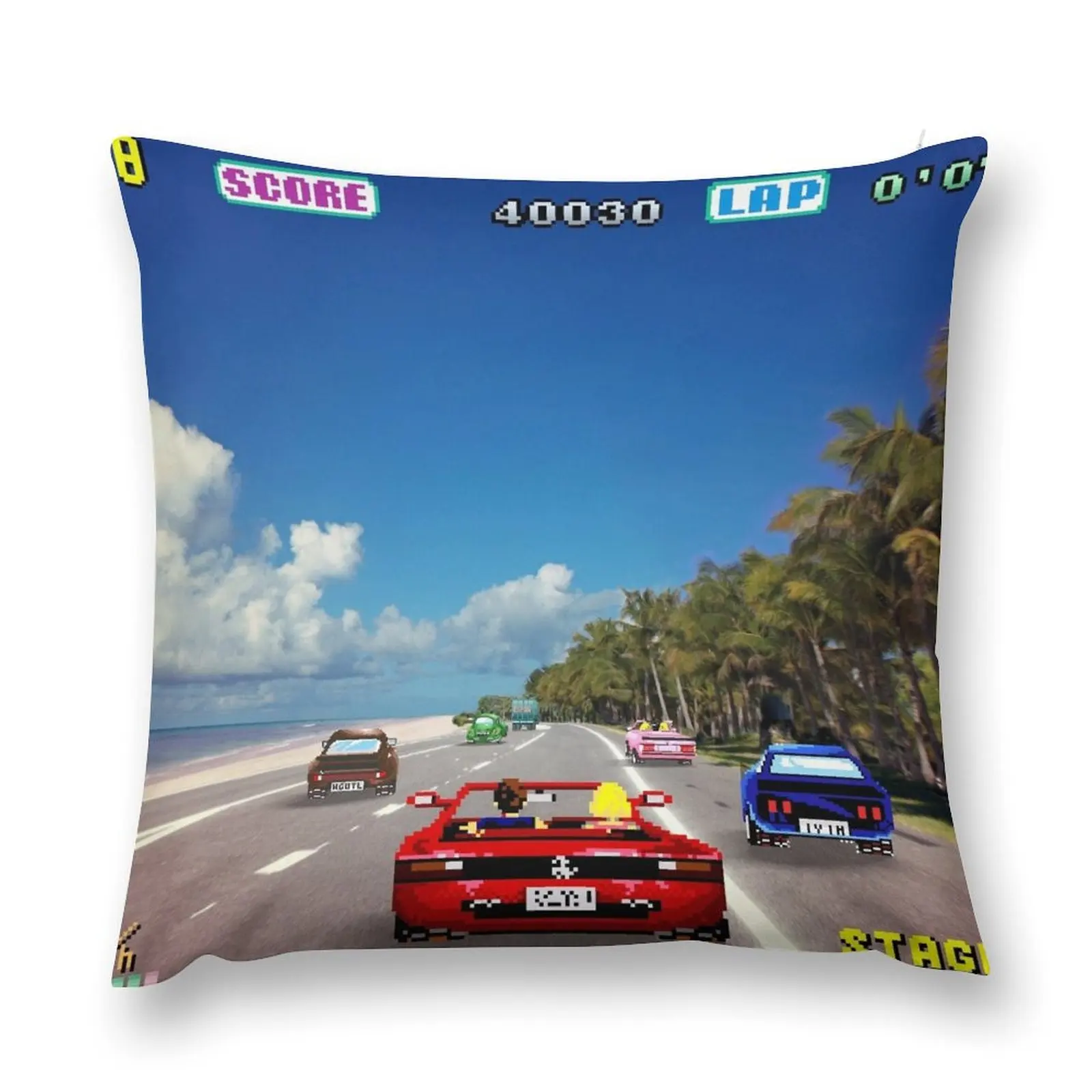 

Outrun retro - Pixel art Throw Pillow Decorative Cushion christmas cushions covers pillow