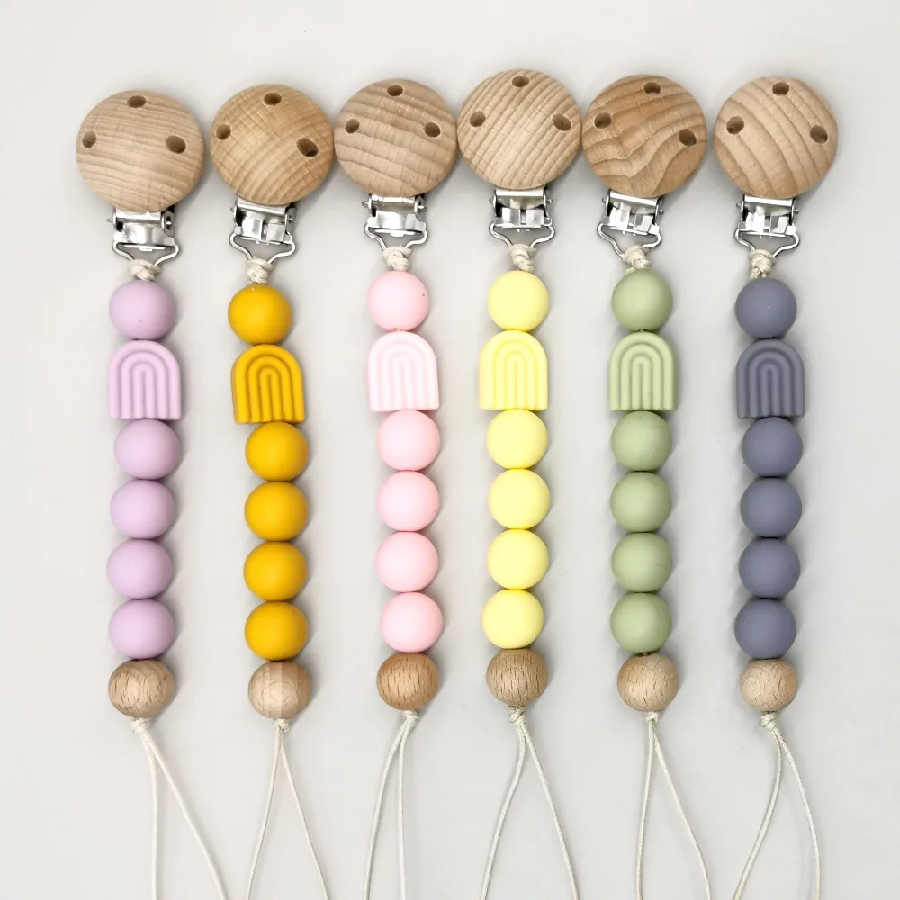 

1pc Handmade Baby Pacifier Clip Chain Dummy Nipple Holder Chain Newborn Gift Teether Toys