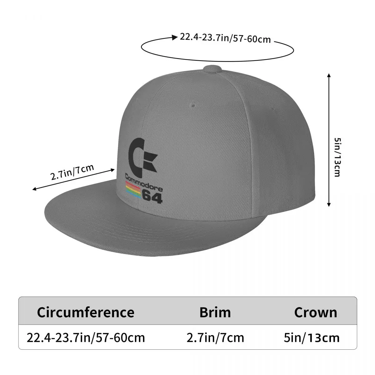 Commodore-gorras de béisbol Unisex, Snapback, Hip Hop, ajustable, 64