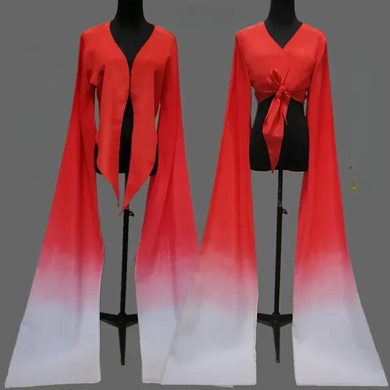 أكمام مائية ملابس الرقص الكلاسيكي ملابس الرقص الشعبية امرأة الوطنية يانغكو ملابس رقص مرحلة الأداء الزي ملابس هانفو