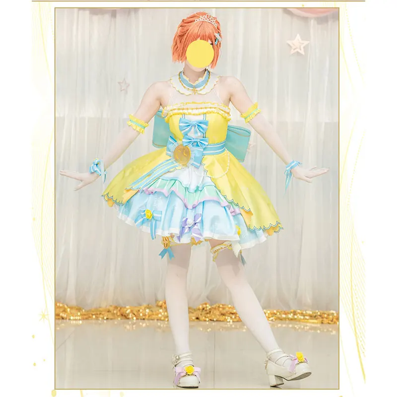 

Hoshizora Rin Cosplay for Lovelive Hanabi Awakening Lovely Colorful lolita dress women Idol Costume