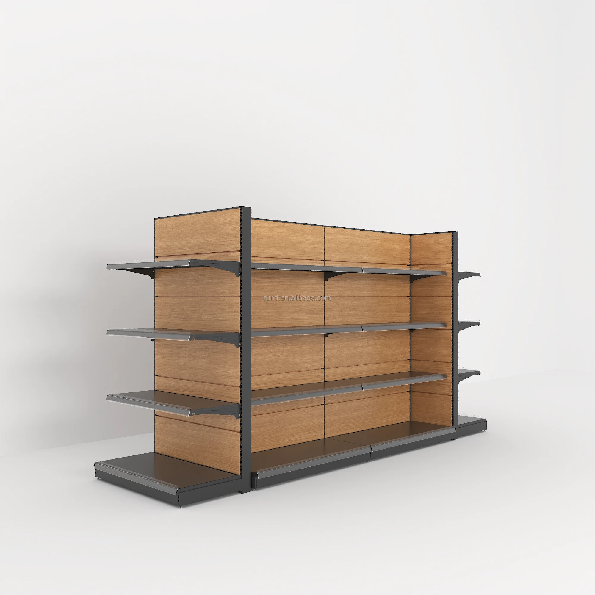 Shelf Supermarket Shelves Wood Grain Transfer Printing Department Store Grain and Oil Shelves Custom Size