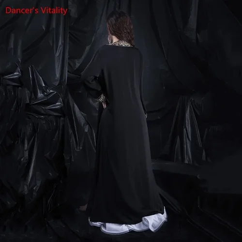 Imagen 2 del producto Abrigo para danza del vientre, bata de manga larga, ropa de competición, Ropa de baile de Tango Cha Cha, ropa de actuación con temperamento para adultos