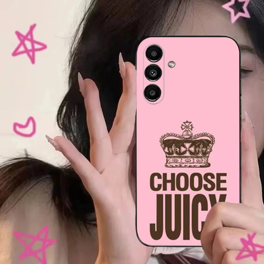 Juicy C-Couture   Phone Case For Samsung S24,S21,S22,S23,S30,Ultra,S20,Plus,Fe,Lite,Note,10,9,5G Black Soft Cover