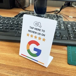 76X100mm Get more feedback Easily with Our NFC Stand Table  NFC Google Review Display for Business