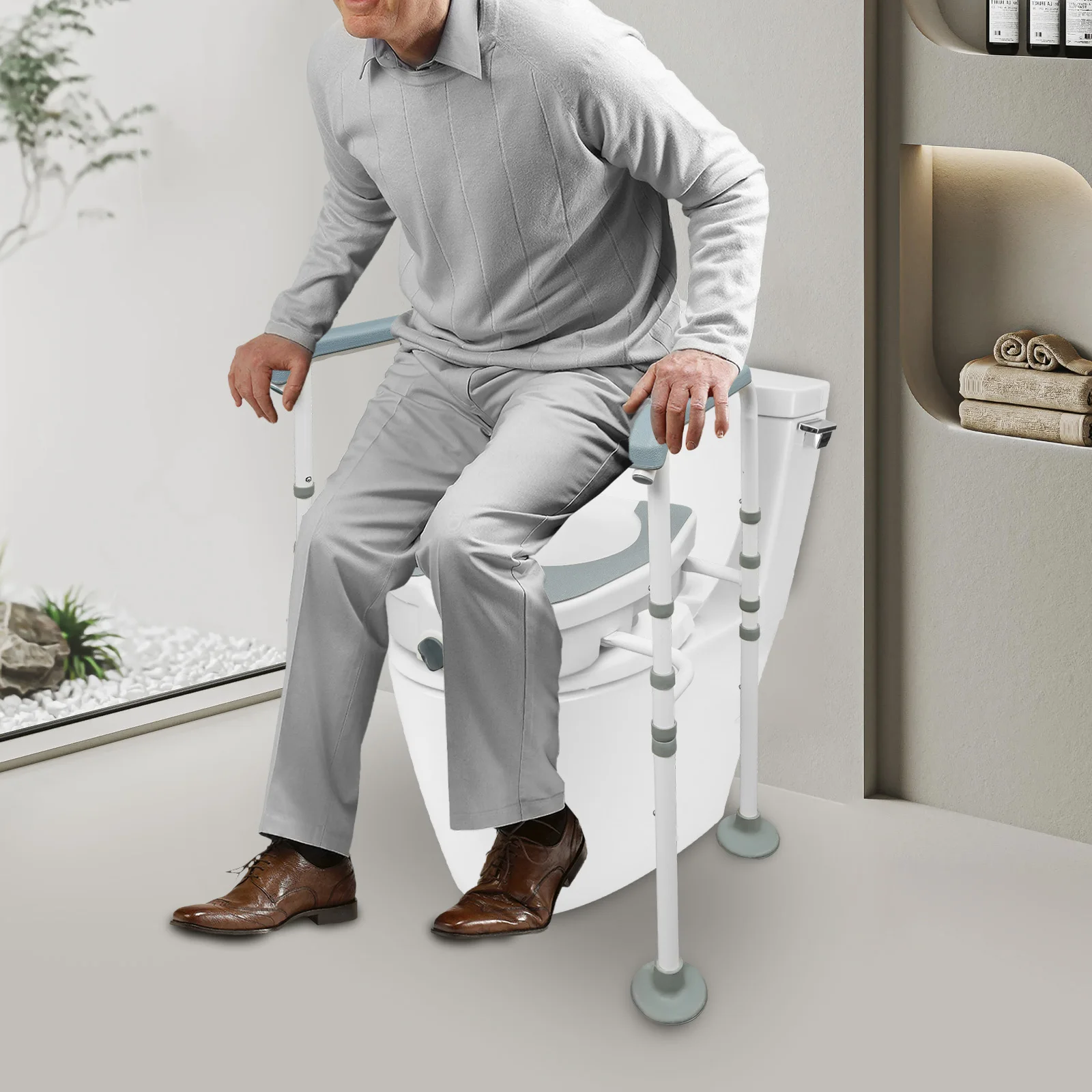 

Raised Toilet Seat Toilet Seat Risers for Seniors Raised Toilet Seat with Armrests Elevated Toilet Seat with Adjustable Height