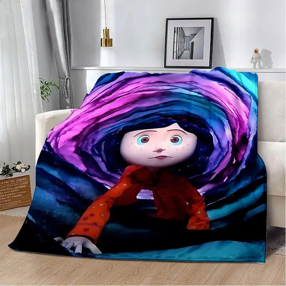 Animation Coraline Printed Blanket Picnic Blankets Warm Blanket Soft and Comfortable Blanket Home Travel Birthday Gift