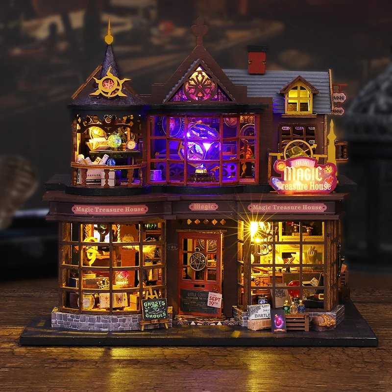 DIY Wooden Miniature Model Kit Magic House Casa Doll Houses Assembled Dollhouses 3D Puzzle With Furniture Light Home Decor Gifts