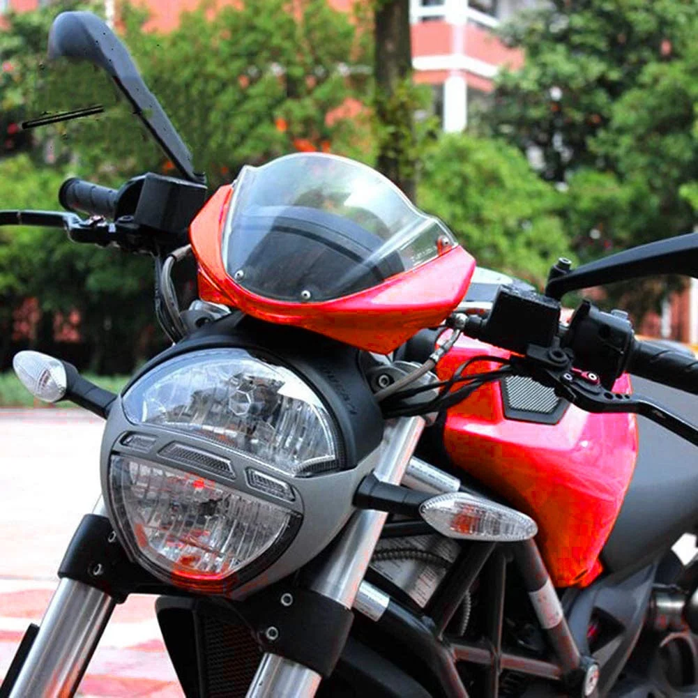 Red Windshield Fairing for Ducati Monster - usage example