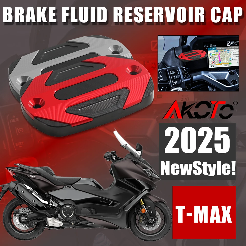 

2025 NEW For YAMAHA TMax 560 TMAX 530 500 TMax530 SX DX TECH MAX TMAX560 Motorcycle CNC Front Brake Fluid Reservoir Cover Cap