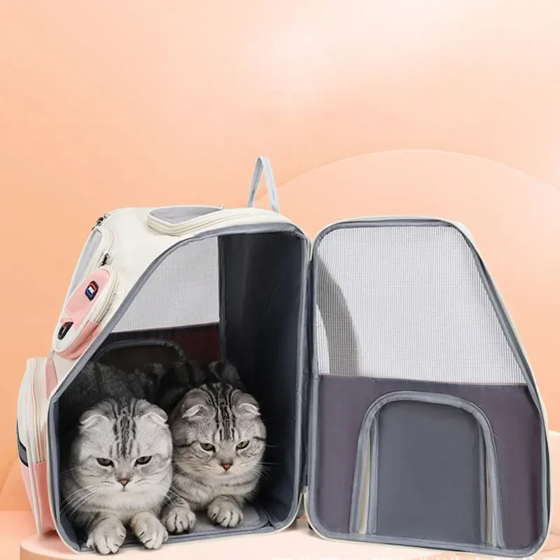 

High Quality Carrying Cat Travel Backpack Portable Transport Trolley Bag Breathable Space Capsule Pet Trolley Carrier For Dog