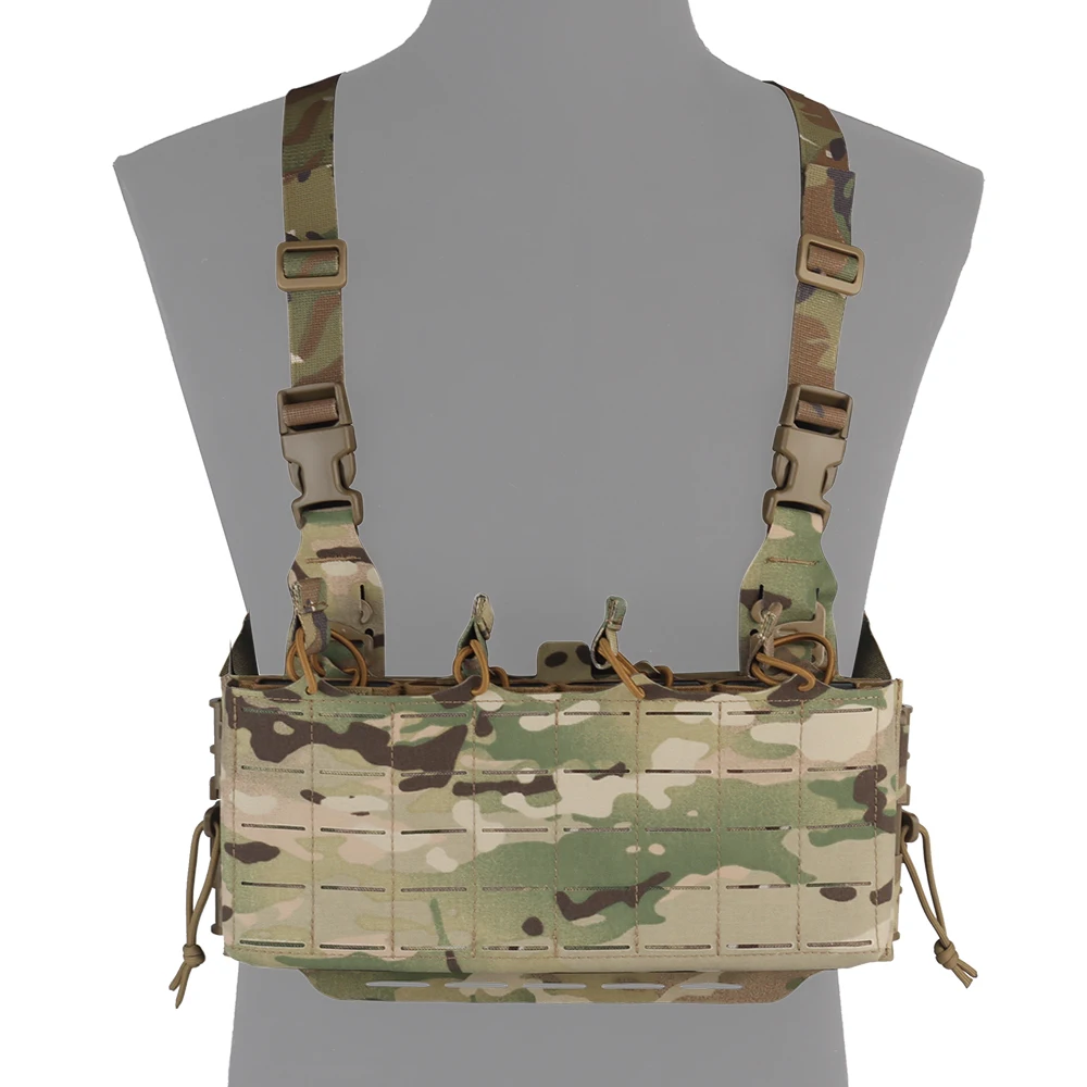 Tactical Vest Molle Chest Rig Airsoft Shooting Militar Hunting Vests with Quadruple 5.56/7.62 Mag Pouch Quick Release Systems