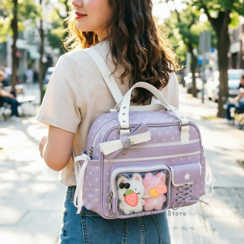 Neue Y2K Nette Itabag Comic Ausstellung Große Kapazität Rucksack Süße Mädchen Transparente Umhängetasche DIY Abzeichen Display Schulter Tasche – Detail 16