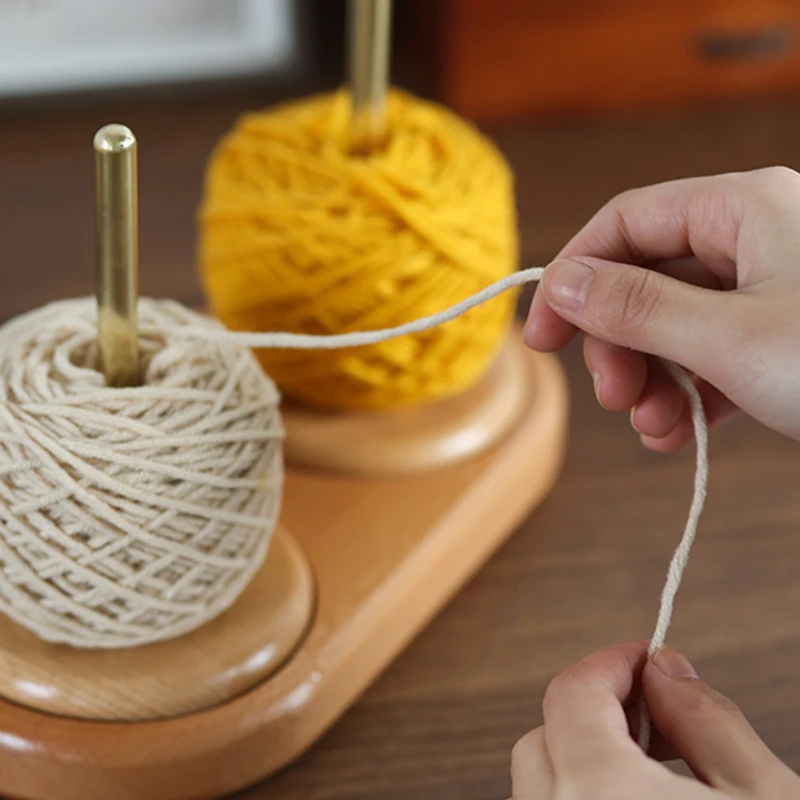 

2024 New Rotatable Winding Wool Spool Wool Thread Winding Tools Wooden Stand Holder Yarn Ball Winder Spinning Knitting Organizer