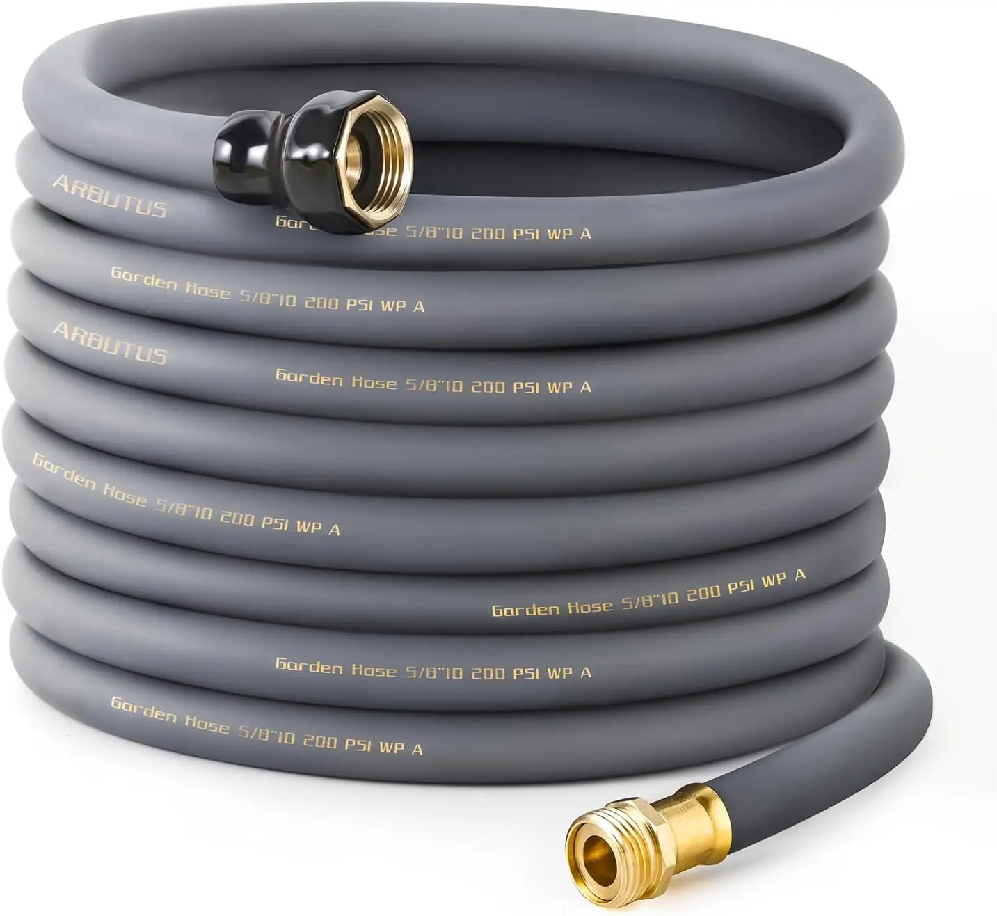

75ft Heavy Duty Rubber Garden Hose 5/8", 600 PSI Burst, Flexible & Durable for Yard, Car Wash, Pets