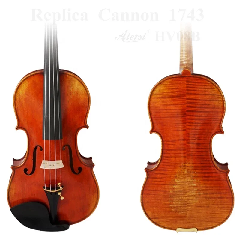 

low buget price Red Brown professional Flame Maple Violin With Handed oil painting and antique broken skin Finish