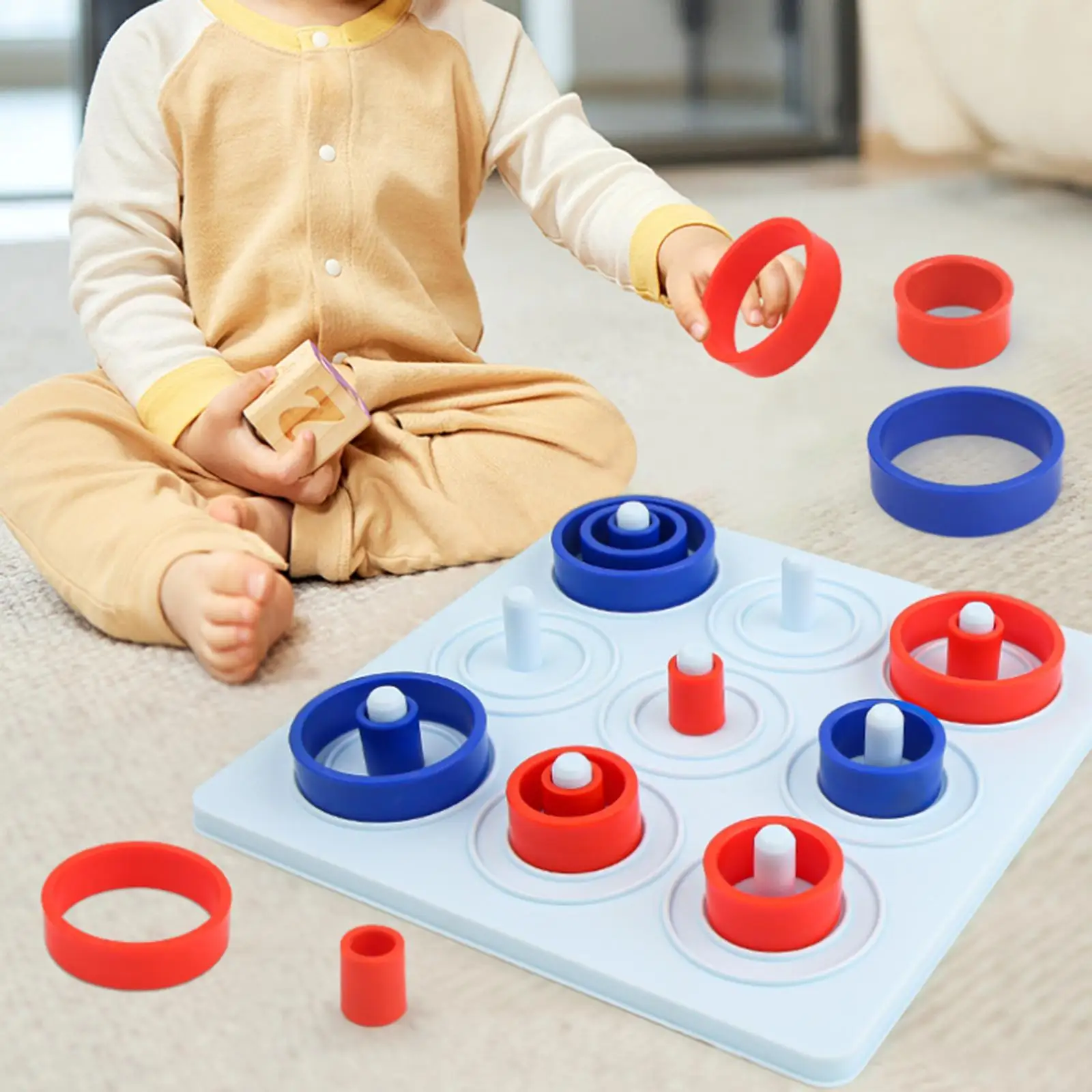 

Tic TAC Toe Game Desktop Checkers Strategy Family Toys for Boys Kids Gifts