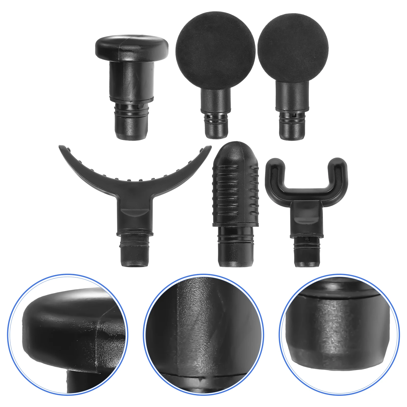 

6pcs Massager Heads For Muscle Relaxation Athlete Portable Body Massager Adapter Replaceable Massage Tool Gym Fitness Use